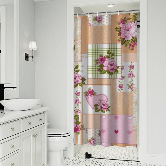 Pioneer Flower Floral Print Pattern Shower Curtain 36"x72" ,Bathroom Decorative Shower Curtains Set with 12 Hooks,Modern Waterproof Washable Shower Curtain