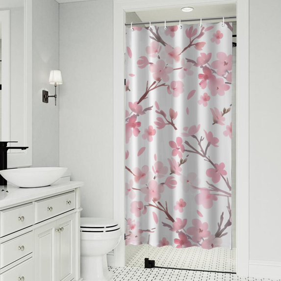Pioneer Flower Floral Print Pattern Shower Curtain 36"x72" ,Bathroom Decorative Shower Curtains Set with 12 Hooks,Modern Waterproof Washable Shower Curtain