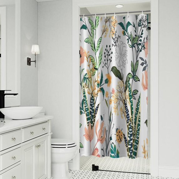 Pioneer Flower Floral Print Pattern Shower Curtain 36"x72" ,Bathroom Decorative Shower Curtains Set with 12 Hooks,Modern Waterproof Washable Shower Curtain