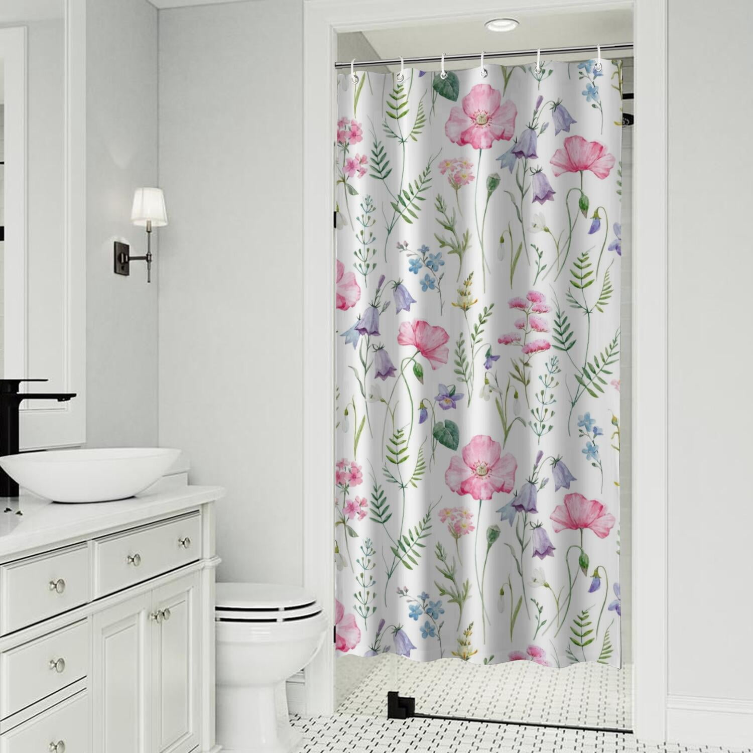 Pioneer Flower Floral Print Pattern Shower Curtain 36"x72" ,Bathroom