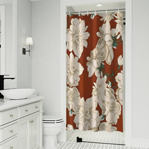 Pioneer Flower Floral Print Pattern Shower Curtain 36"x72" ,Bathroom Decorative Shower Curtains Set with 12 Hooks,Modern Waterproof Washable Shower Curtain