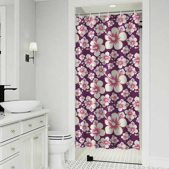 Pioneer Flower Floral Print Pattern Shower Curtain 36"x72" ,Bathroom Decorative Shower Curtains Set with 12 Hooks,Modern Waterproof Washable Shower Curtain