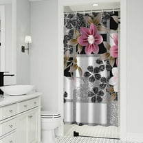 Pioneer Flower Floral Print Pattern Shower Curtain 36"x72" ,Bathroom Decorative Shower Curtains Set with 12 Hooks,Modern Waterproof Washable Shower Curtain