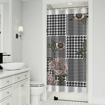Pioneer Flower Floral Print Pattern Shower Curtain 36"x72" ,Bathroom Decorative Shower Curtains Set with 12 Hooks,Modern Waterproof Washable Shower Curtain