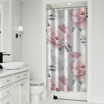 Pioneer Flower Floral Print Pattern Shower Curtain 36"x72" ,Bathroom Decorative Shower Curtains Set with 12 Hooks,Modern Waterproof Washable Shower Curtain