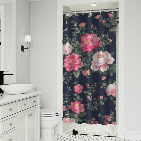 Pioneer Flower Floral Print Pattern Shower Curtain 36"x72" ,Bathroom Decorative Shower Curtains Set with 12 Hooks,Modern Waterproof Washable Shower Curtain
