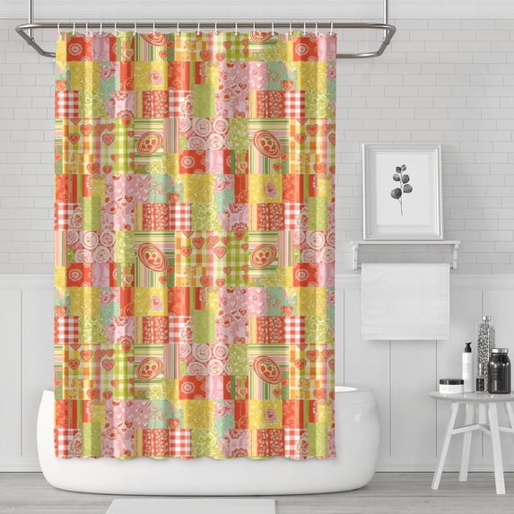 Pioneer Flower Floral Print Pattern Shower Curtain 72”x72", Bathroom Decorative Shower Curtain Set with 12 Hooks, Waterproof Washable