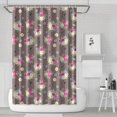 thumbnail image 1 of Football and Flower Black Pattern Modern Waterproof Shower Curtain Set with 12 Hooks, Washable Decorative Bathroom Shower Curtain, 1 of 6