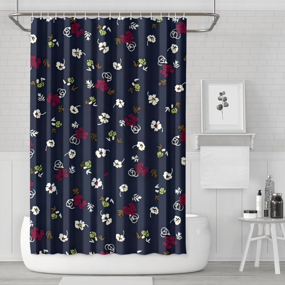 Pioneer Flower Floral Print Pattern Shower Curtain 72"x72" ,Bathroom Decorative Shower Curtains Set with 12 Hooks,Modern Waterproof Washable Shower Curtain