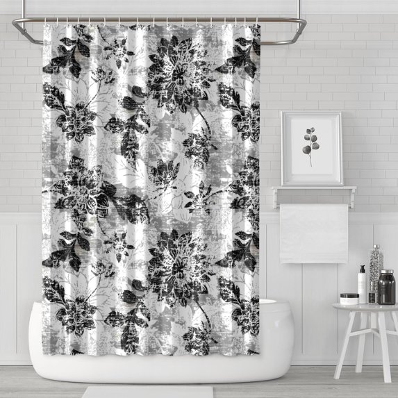 Pioneer Flower Floral Print Pattern Shower Curtain 72"x72" ,Bathroom Decorative Shower Curtains Set with 12 Hooks,Modern Waterproof Washable Shower Curtain