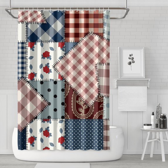 Pioneer Flower Floral Print Pattern Shower Curtain 72"x72" ,Bathroom Decorative Shower Curtains Set with 12 Hooks,Modern Waterproof Washable Shower Curtain