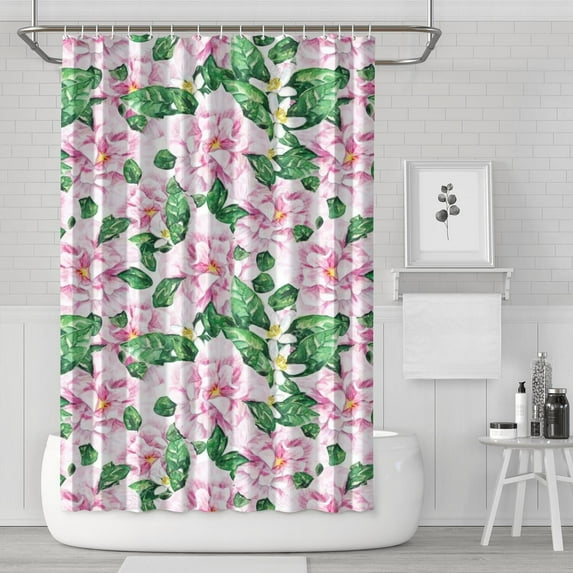 Pioneer Flower Floral Print Pattern Shower Curtain 72"x72" ,Bathroom Decorative Shower Curtains Set with 12 Hooks,Modern Waterproof Washable Shower Curtain