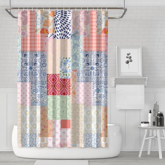 Pioneer Flower Floral Print Pattern Shower Curtain 72"x72" ,Bathroom Decorative Shower Curtains Set with 12 Hooks,Modern Waterproof Washable Shower Curtain