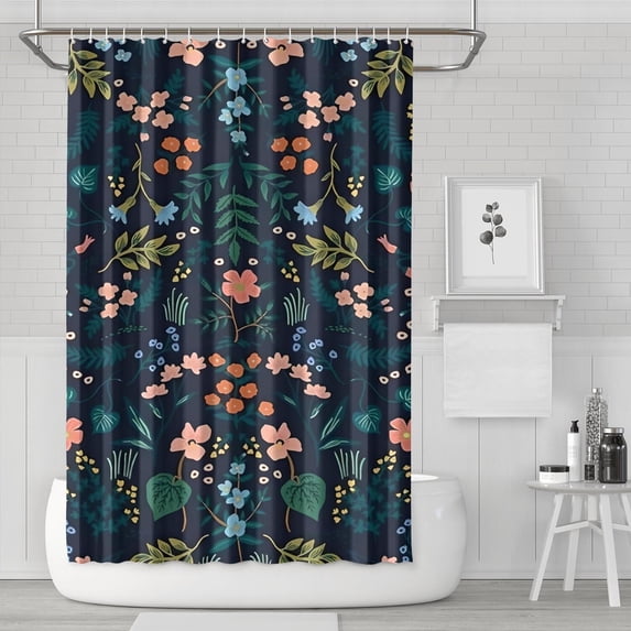 Pioneer Flower Floral Print Pattern Shower Curtain 72"x72" ,Bathroom Decorative Shower Curtains Set with 12 Hooks,Modern Waterproof Washable Shower Curtain