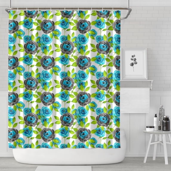 Pioneer Flower Floral Print Pattern Shower Curtain 72"x84", Bathroom Decorative Shower Curtain Set with 12 Hooks, Waterproof Washable