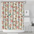thumbnail image 1 of Pioneer Flower Floral Print Pattern Shower Curtain 72"x84", Bathroom Decorative Shower Curtain Set with 12 Hooks, Waterproof Washable, 1 of 6