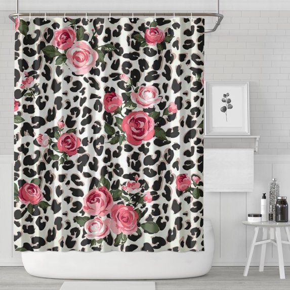Pioneer Flower Floral Print Pattern Shower Curtain 72"x84" ,Bathroom Decorative Shower Curtains Set with 12 Hooks,Modern Waterproof Washable Shower Curtain