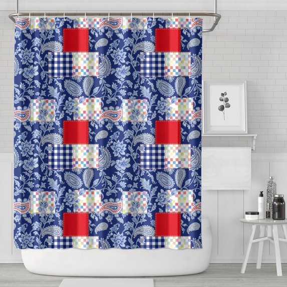 Pioneer Flower Floral Print Pattern Shower Curtain 84"x72", Bathroom Decorative Shower Curtain Set with 12 Hooks, Waterproof Washable