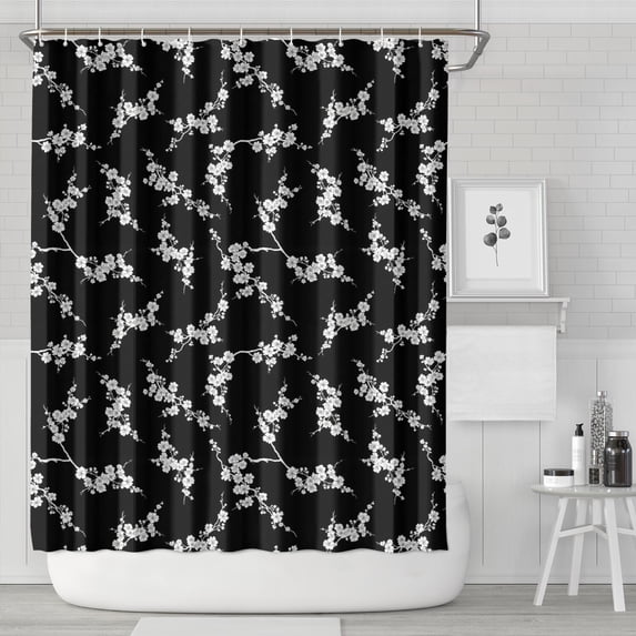 Pioneer Flower Floral Print Pattern Shower Curtain 84”x72", Bathroom Decorative Shower Curtain Set with 12 Hooks, Waterproof Washable