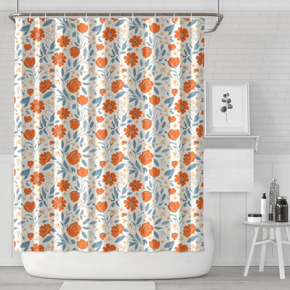 Pioneer Flower Floral Print Pattern Shower Curtain 84”x72", Bathroom Decorative Shower Curtain Set with 12 Hooks, Waterproof Washable