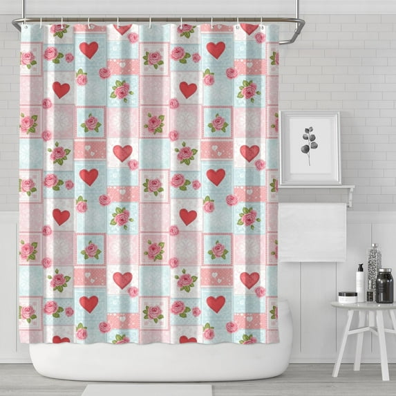Pioneer Flower Floral Print Pattern Shower Curtain 84"x72", Bathroom Decorative Shower Curtain Set with 12 Hooks, Waterproof Washable