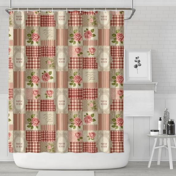 Pioneer Flower Floral Print Pattern Shower Curtain 84"x72", Bathroom Decorative Shower Curtain Set with 12 Hooks, Waterproof Washable