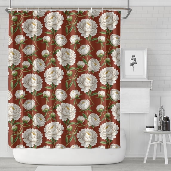 Pioneer Flower Floral Print Pattern Shower Curtain 84"x72", Bathroom Decorative Shower Curtain Set with 12 Hooks, Waterproof Washable