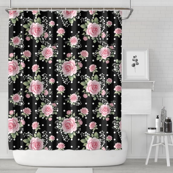 Pioneer Flower Floral Print Pattern Shower Curtain 84”x72", Bathroom Decorative Shower Curtain Set with 12 Hooks, Waterproof Washable