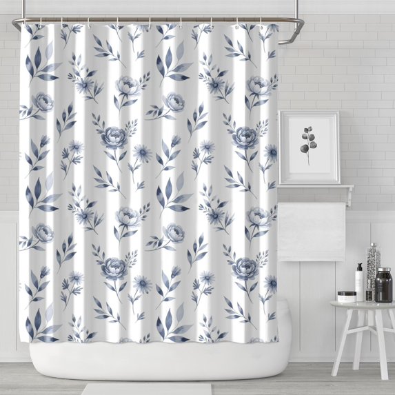 Pioneer Flower Floral Print Pattern Shower Curtain 84”x72", Bathroom Decorative Shower Curtain Set with 12 Hooks, Waterproof Washable