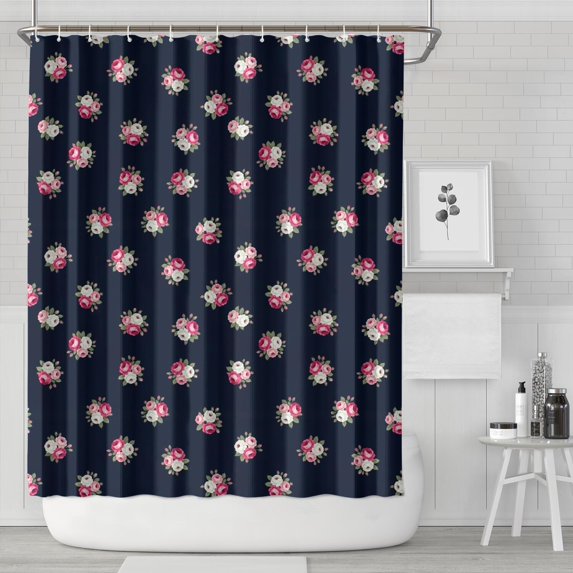 Pioneer Flower Floral Print Pattern Shower Curtain 84”x72", Bathroom Decorative Shower Curtain Set with 12 Hooks, Waterproof Washable
