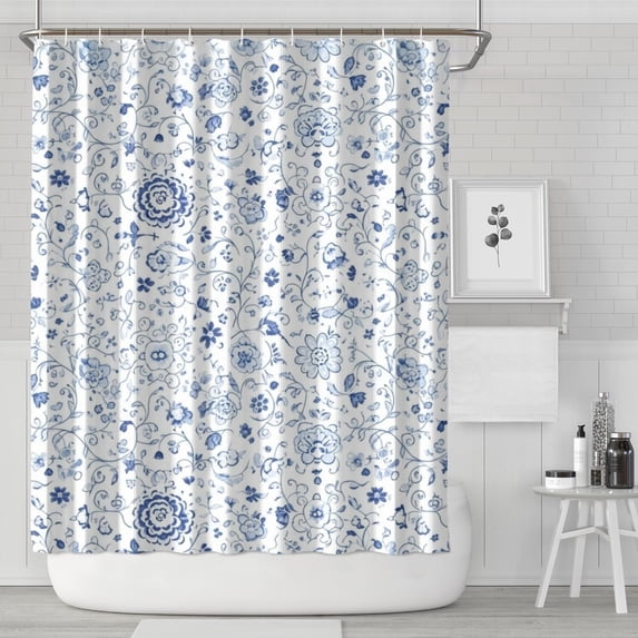 Pioneer Flower Floral Print Pattern Shower Curtain 84”x72", Bathroom Decorative Shower Curtain Set with 12 Hooks, Waterproof Washable