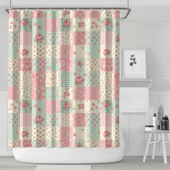 Pioneer Flower Floral Print Pattern Shower Curtain 84"x72", Bathroom Decorative Shower Curtain Set with 12 Hooks, Waterproof Washable