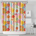 thumbnail image 1 of Pioneer Flower Floral Print Pattern Shower Curtain 84"x72", Bathroom Decorative Shower Curtain Set with 12 Hooks, Waterproof Washable, 1 of 6