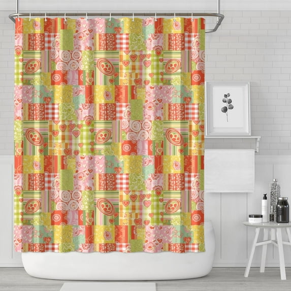 Pioneer Flower Floral Print Pattern Shower Curtain 84"x72", Bathroom Decorative Shower Curtain Set with 12 Hooks, Waterproof Washable