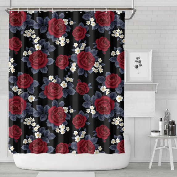 Pioneer Flower Floral Print Pattern Shower Curtain 84”x72", Bathroom Decorative Shower Curtain Set with 12 Hooks, Waterproof Washable
