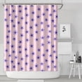 thumbnail image 1 of Strawberry and Leaf White Pattern Modern Waterproof Shower Curtain Set with 12 Hooks, Washable Decorative Bathroom Shower Curtain, 1 of 6