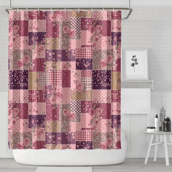 Pioneer Flower Floral Print Pattern Shower Curtain 84"x72", Bathroom Decorative Shower Curtain Set with 12 Hooks, Waterproof Washable