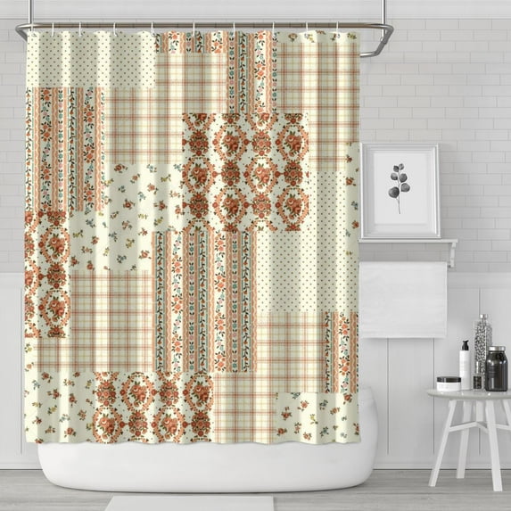 Pioneer Flower Floral Print Pattern Shower Curtain 84"x72" ,Bathroom Decorative Shower Curtains Set with 12 Hooks,Modern Waterproof Washable Shower Curtain
