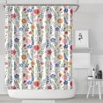 thumbnail image 1 of Pioneer Flower Floral Print Pattern Shower Curtain 84"x72" ,Bathroom Decorative Shower Curtains Set with 12 Hooks,Modern Waterproof Washable Shower Curtain, 1 of 6