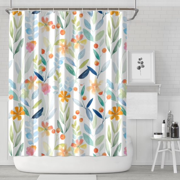 Pioneer Flower Floral Print Pattern Shower Curtain 84"x72" ,Bathroom Decorative Shower Curtains Set with 12 Hooks,Modern Waterproof Washable Shower Curtain