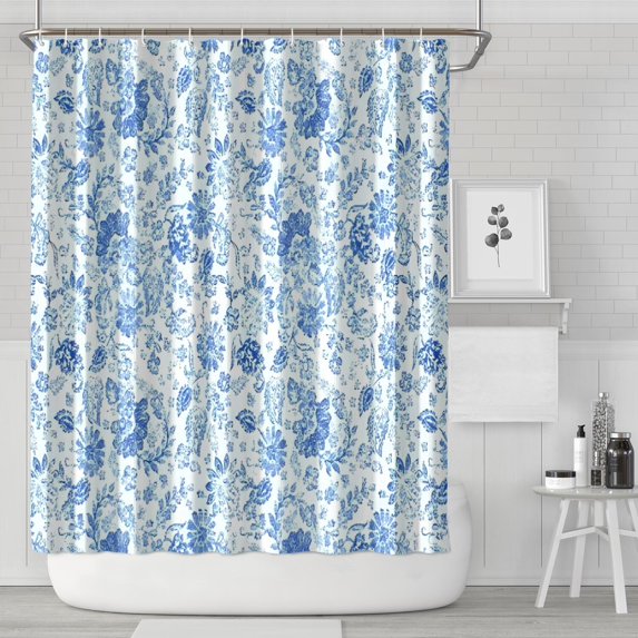 Pioneer Flower Floral Print Pattern Shower Curtain 84"x72" ,Bathroom Decorative Shower Curtains Set with 12 Hooks,Modern Waterproof Washable Shower Curtain