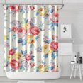 thumbnail image 1 of Pioneer Flower Floral Print Pattern Shower Curtain 84"x72" ,Bathroom Decorative Shower Curtains Set with 12 Hooks,Modern Waterproof Washable Shower Curtain, 1 of 6