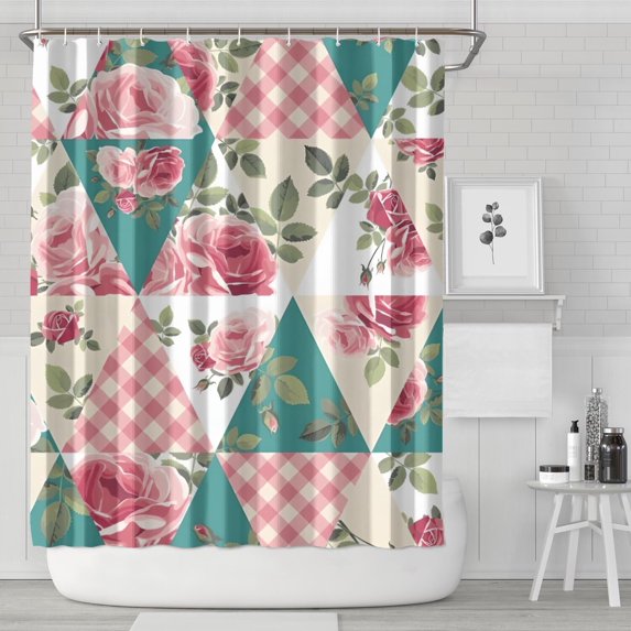 Pioneer Flower Floral Print Pattern Shower Curtain 84"x72" ,Bathroom Decorative Shower Curtains Set with 12 Hooks,Modern Waterproof Washable Shower Curtain