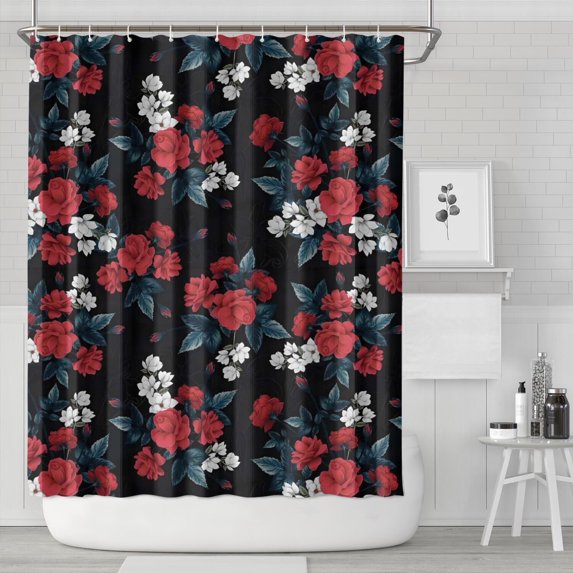 Pioneer Flower Floral Print Pattern Shower Curtain 84"x72" ,Bathroom Decorative Shower Curtains Set with 12 Hooks,Modern Waterproof Washable Shower Curtain