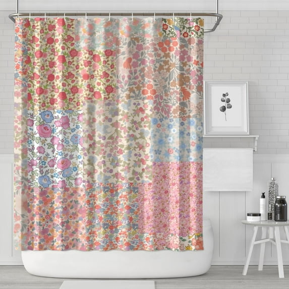 Pioneer Flower Floral Print Pattern Shower Curtain 84"x72" ,Bathroom Decorative Shower Curtains Set with 12 Hooks,Modern Waterproof Washable Shower Curtain