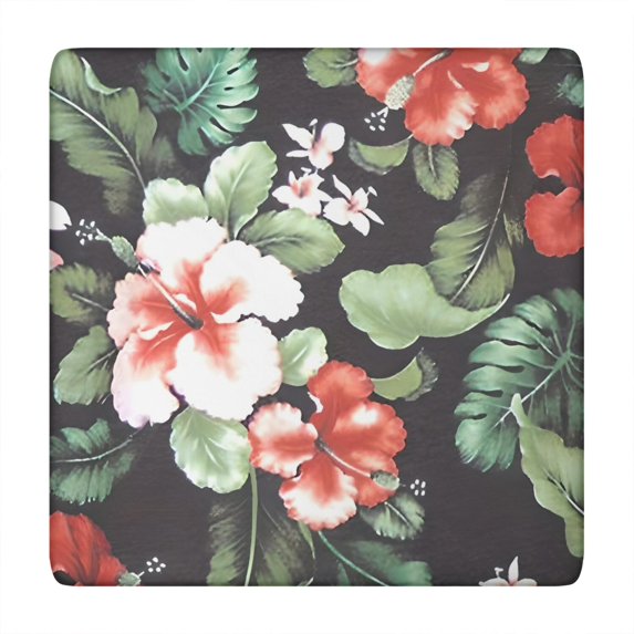 Pioneer Flower Floral Print Pattern Square Fitted Tablecloth with Elastic Edge,Square Table Cover,Washable Elastic Table Cover for Home Kitchen Party Decor 34"x34"