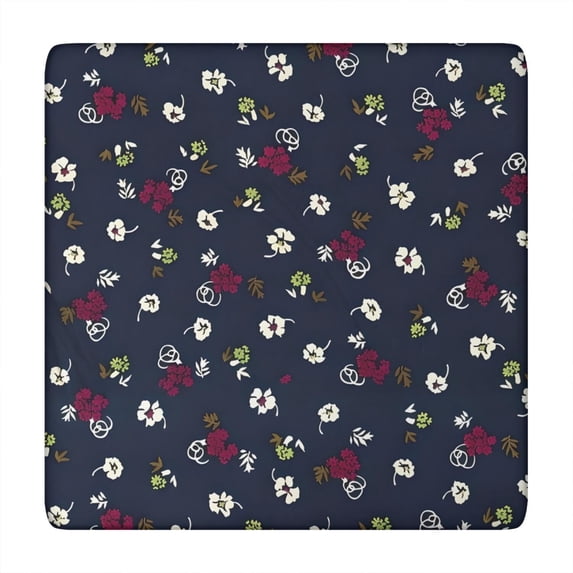 Pioneer Flower Floral Print Pattern Square Fitted Tablecloth with Elastic Edge,Square Table Cover,Washable Elastic Table Cover for Home Kitchen Party Decor 34"x34"
