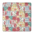thumbnail image 1 of Pioneer Flower Floral Print Pattern Square Fitted Tablecloth with Elastic Edge,Square Table Cover,Washable Elastic Table Cover for Home Kitchen Party Decor 34"x34", 1 of 6