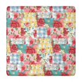 thumbnail image 1 of Pioneer Flower Floral Print Pattern Square Fitted Tablecloth with Elastic Edge,Square Table Cover,Washable Elastic Table Cover for Home Kitchen Party Decor 34"x34", 1 of 6