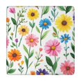 thumbnail image 1 of Pioneer Flower Floral Print Pattern Square Fitted Tablecloth with Elastic Edge,Square Table Cover,Washable Elastic Table Cover for Home Kitchen Party Decor 34"x34", 1 of 6